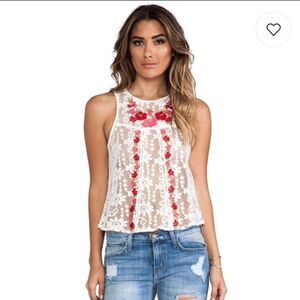 Raga Embroidered Lace Tank Top